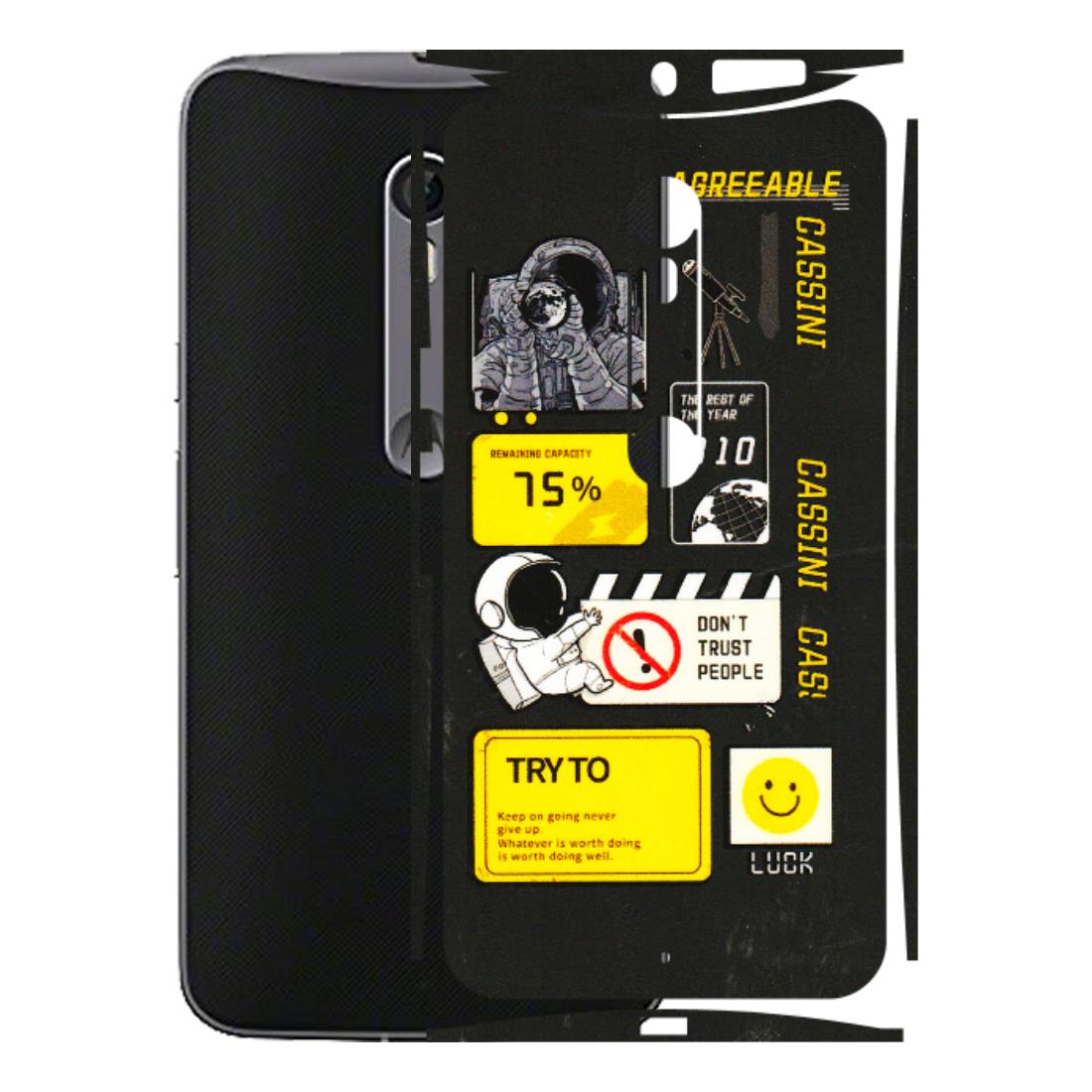 Motorola Phone Skins (All Models) - Black Cassini - 3D Embossed Finish (L-161) Motorola Moto X Style