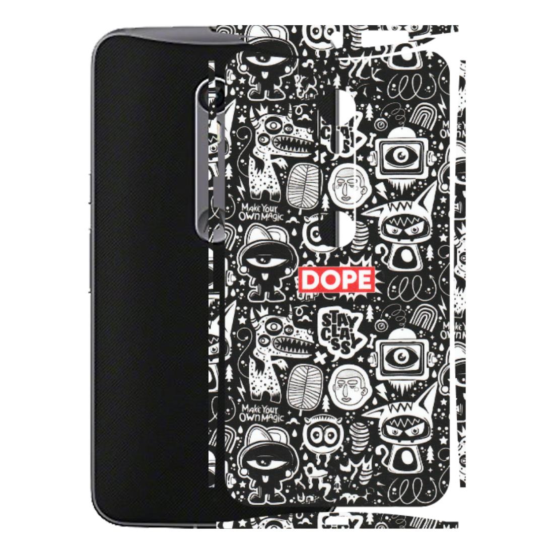 Motorola Phone Skins (All Models) - Dope Stay Classy Black Doodles - Matte Finish (M-126) Motorola Moto X Style
