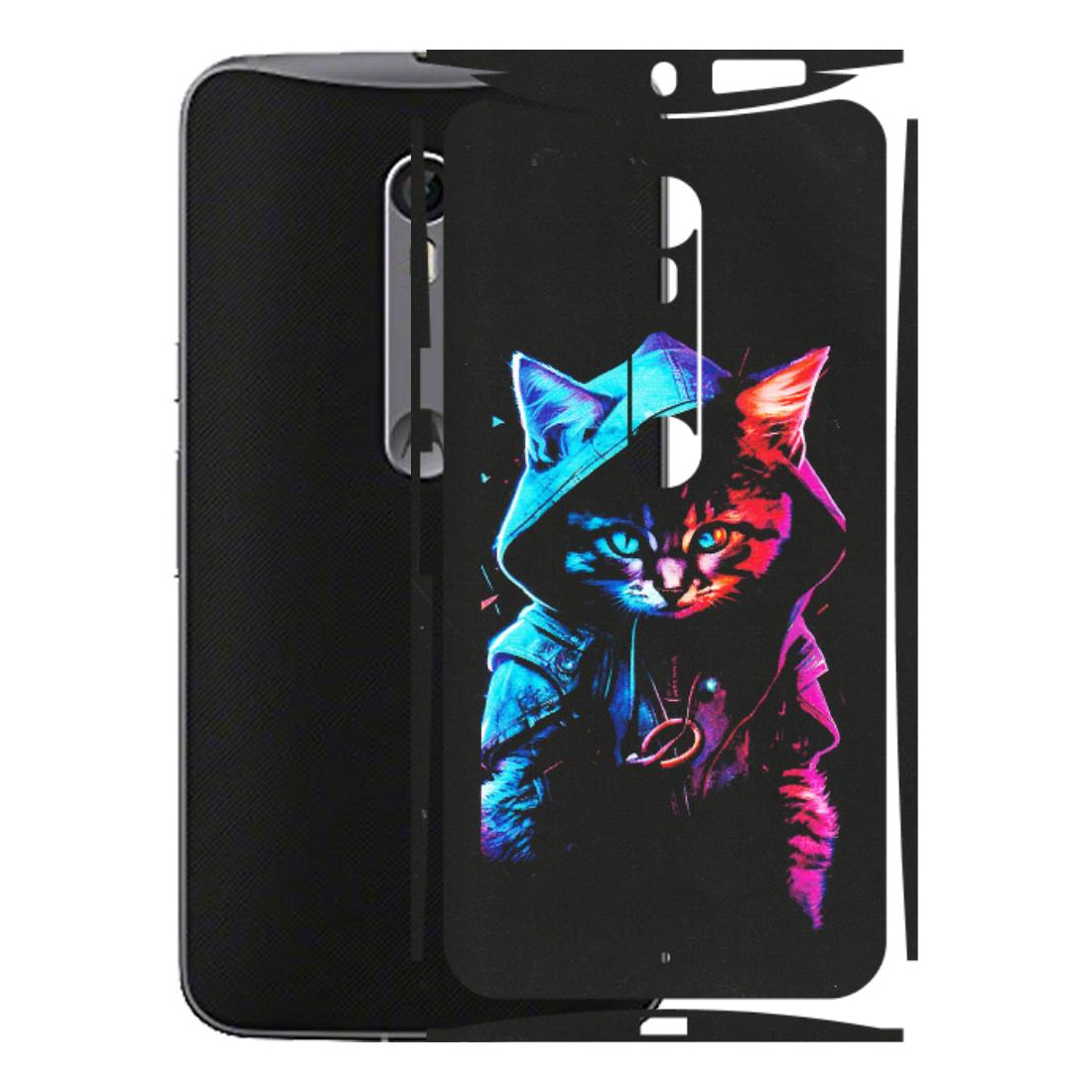 Motorola Phone Skins (All Models) - Cyberpunk Cat - Matte Finish (M-45) Motorola Moto X Style