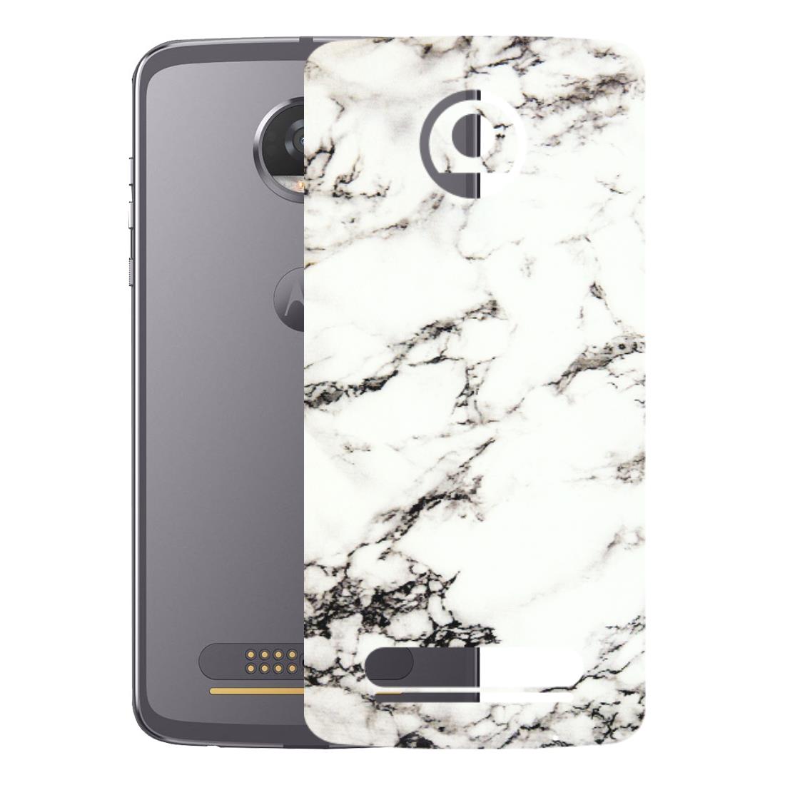 Motorola Phone Skins (All Models) - Black and White Marble Texture - 3D Embossed Finish (L-124) Motorola Moto Z2 Play