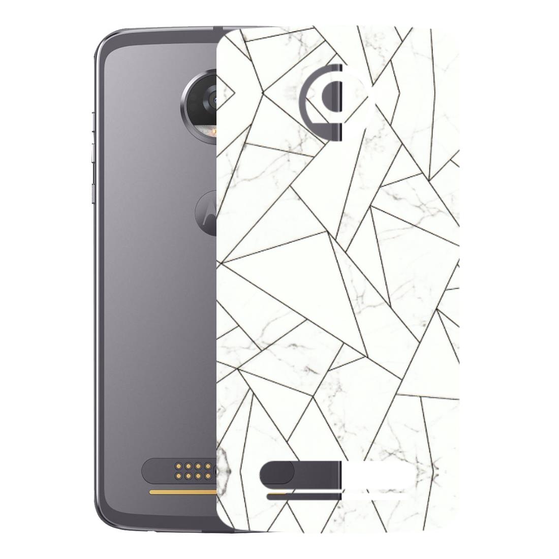 Motorola Phone Skins (All Models) - Luxury White Marble Effect - 3D Embossed Finish (L-168) Motorola Moto Z2 Play