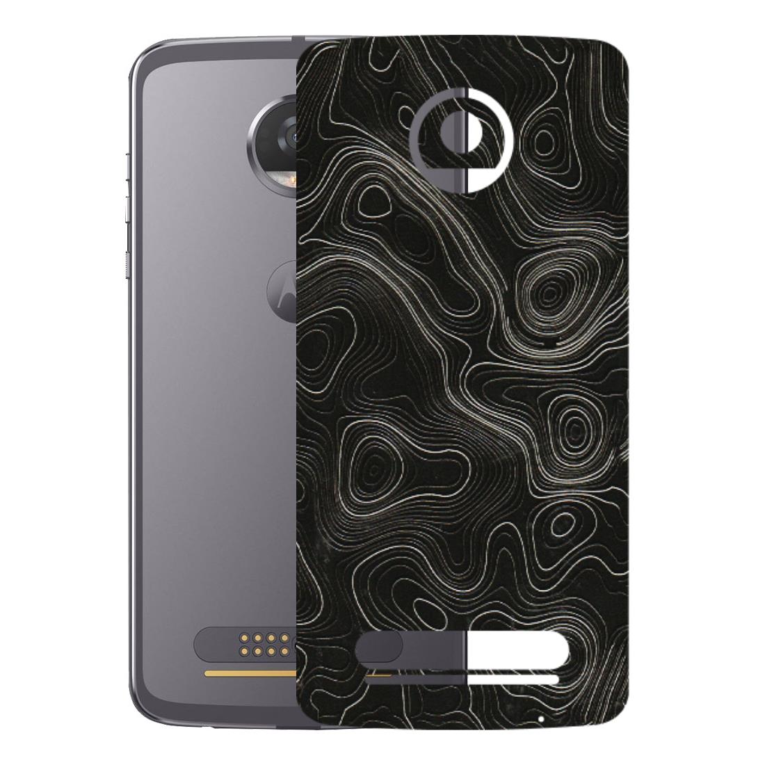 Motorola Phone Skins (All Models) - Black Swirl - 3D Embossed Finish (L-196) Motorola Moto Z2 Play