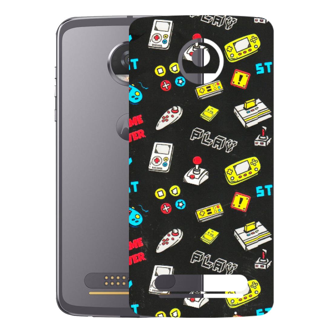 Motorola Phone Skins (All Models) - Gaming Doodles - 3D Embossed Finish (L-224) Motorola Moto Z2 Play