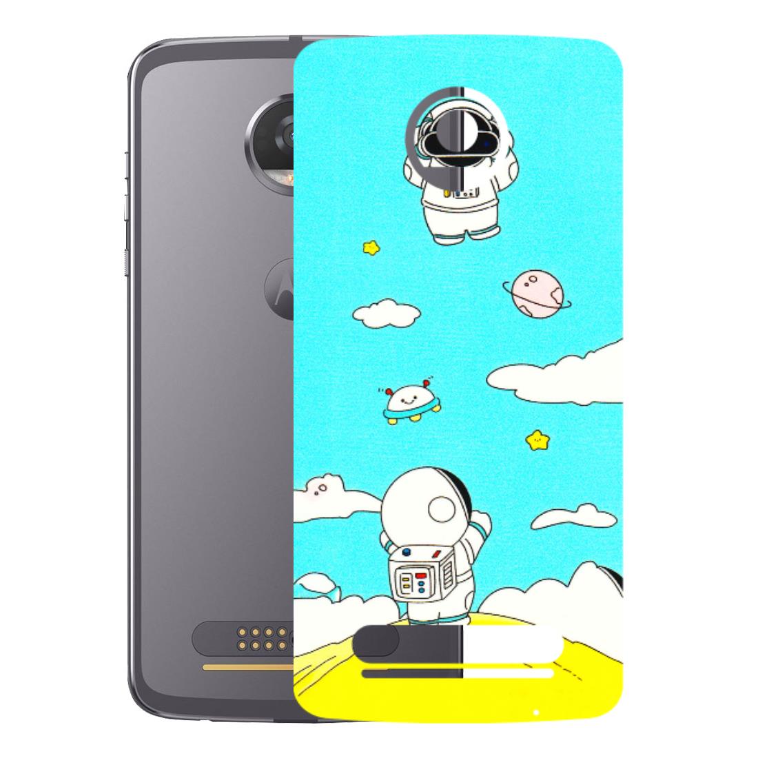 Motorola Phone Skins (All Models) - Blue Skies Astro Float - 3D Embossed Finish (L-230) Motorola Moto Z2 Play