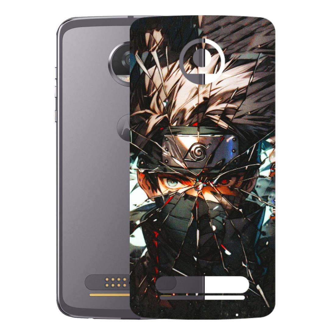 Motorola Phone Skins (All Models) - Kakashi Shattered Glass Effect - 3D Embossed Finish (L-237) Motorola Moto Z2 Play