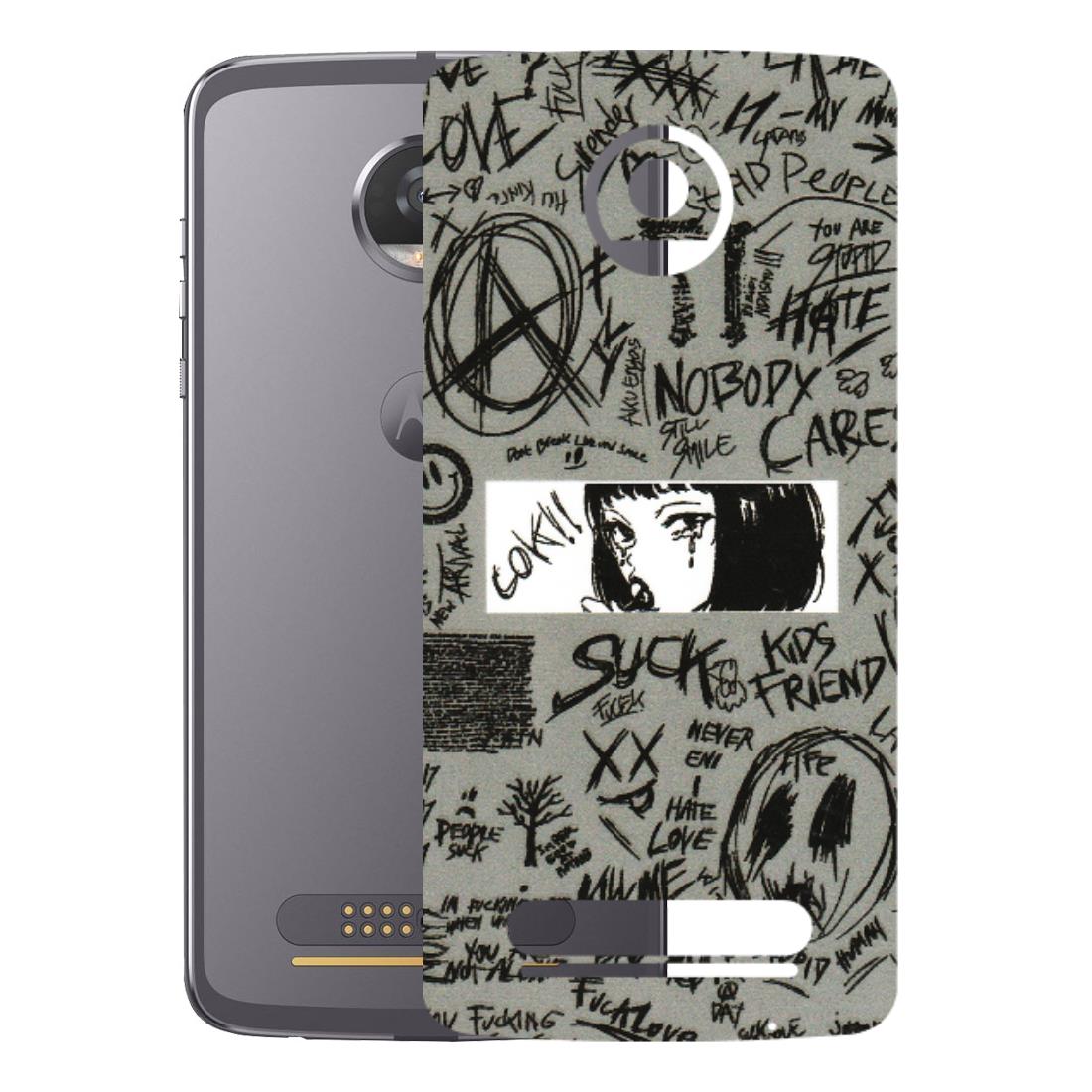 Motorola Phone Skins (All Models) - Never Have Love Anime - 3D Embossed Finish (L-260) Motorola Moto Z2 Play