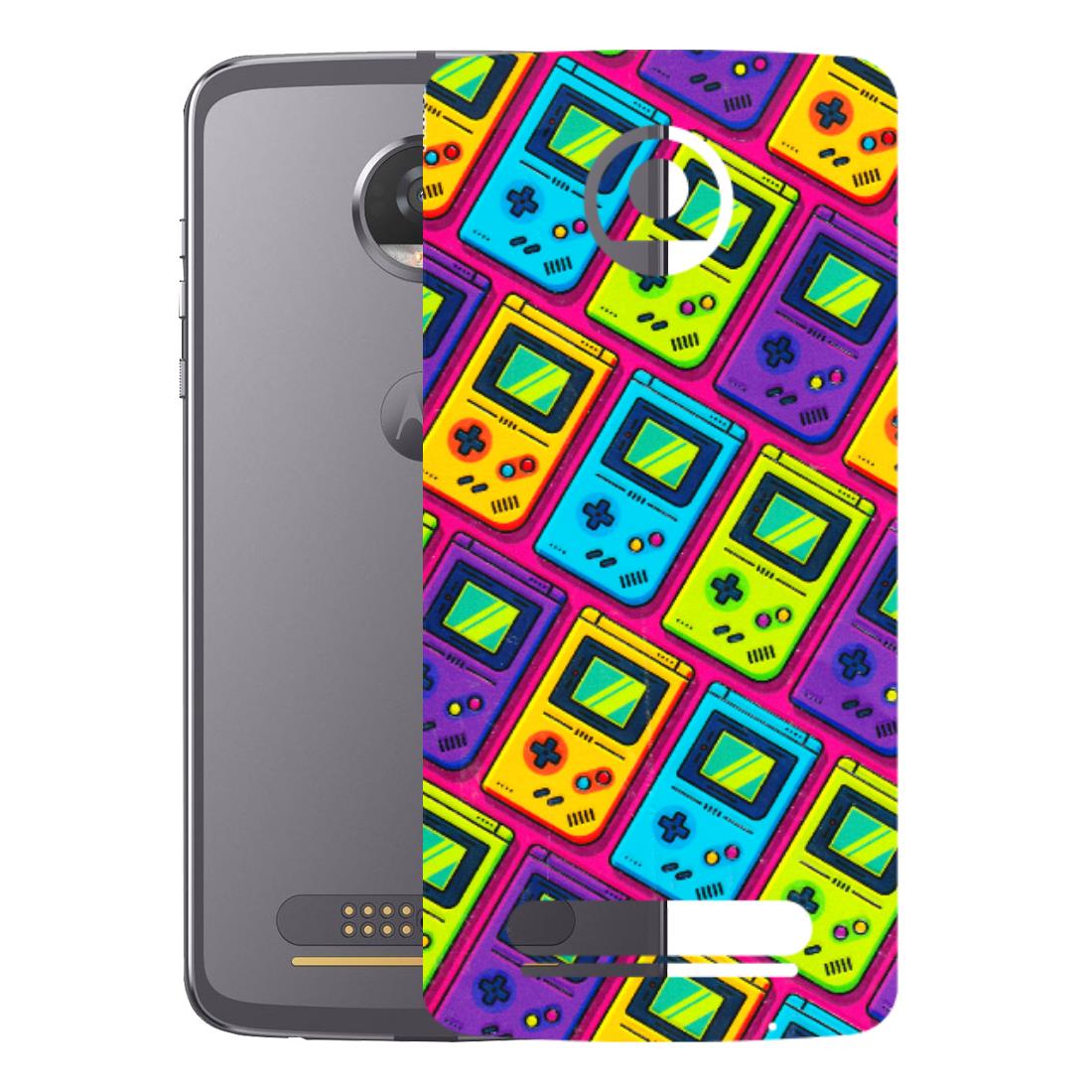 Motorola Phone Skins (All Models) - Gameboy Colourful - 3D Embossed Finish (L-266) Motorola Moto Z2 Play