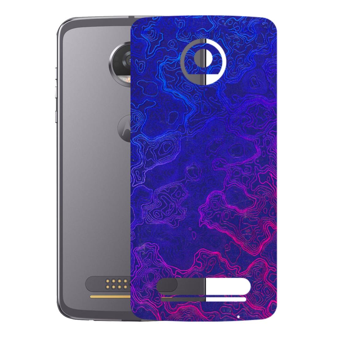 Motorola Phone Skins (All Models) - Purple Ripples Swirl - 3D Embossed Finish (L-314) Motorola Moto Z2 Play