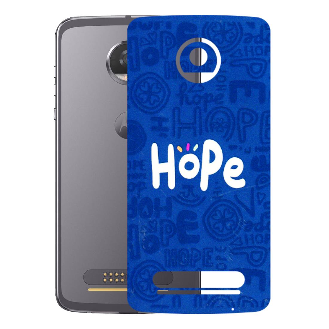 Motorola Phone Skins (All Models) - Hope Doodles Blue - 3D Embossed Finish (L-43) Motorola Moto Z2 Play