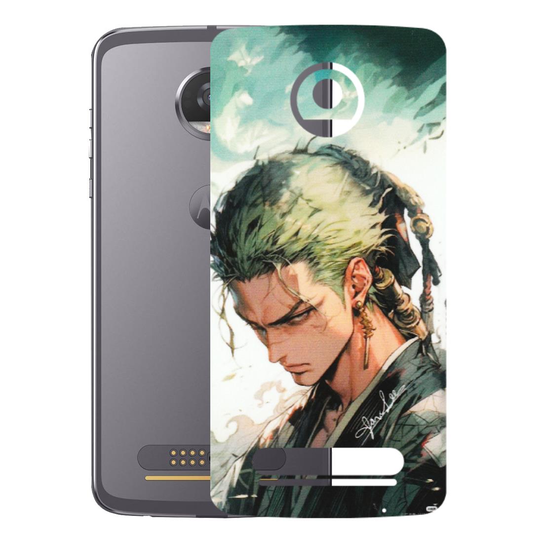 Motorola Phone Skins (All Models) - New Roronoa Zoro One Picece Anime - Matte Finish (M-140) Motorola Moto Z2 Play