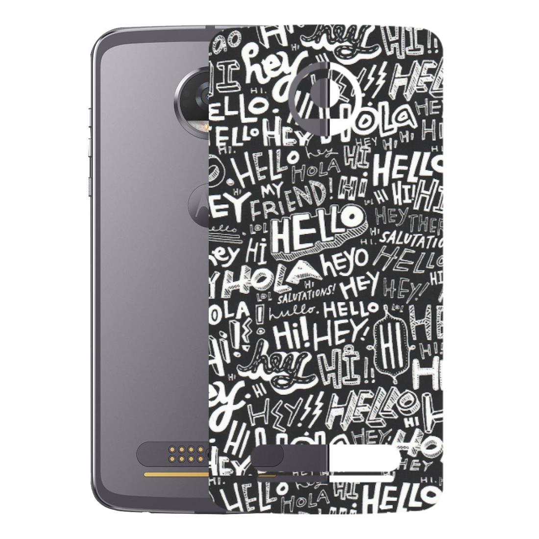 Motorola Phone Skins (All Models) - Hi Hello Doodles - Matte Finish (M-25) Motorola Moto Z2 Play