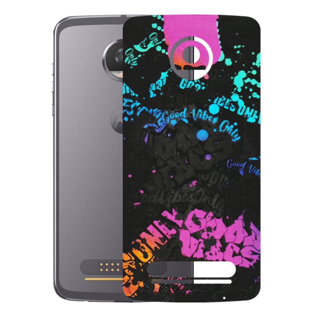 Motorola Phone Skins (All Models) - Majestic Black Vibes - Matte Finish (M-62) Motorola Moto Z2 Play