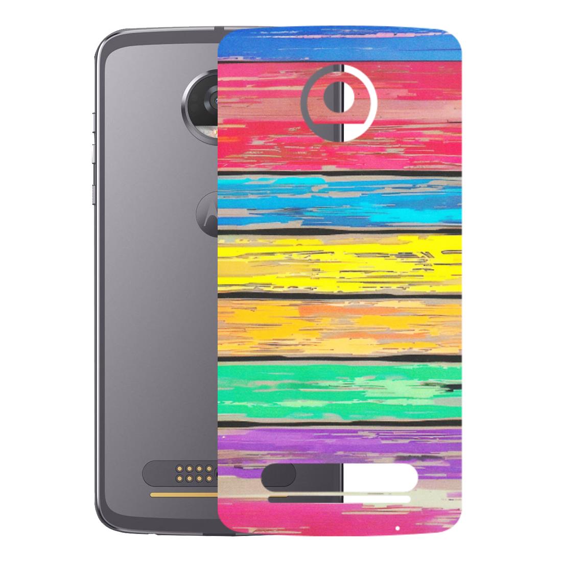 Motorola Phone Skins (All Models) - Multi Colour Wooden Wall - Matte Finish (M-96) Motorola Moto Z2 Play