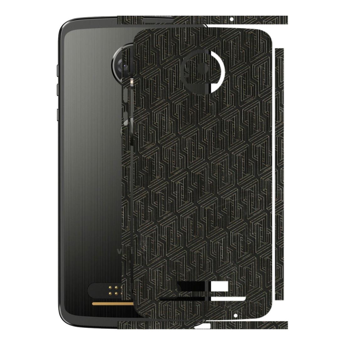 Motorola Phone Skins (All Models) - Black Abstract Pattern - 3D Embossed Finish (L-117) Motorola Moto Z