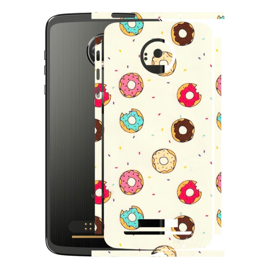 Motorola Phone Skins (All Models) - Mini Donuts Doodle Art - 3D Embossed Finish (L-122) Motorola Moto Z