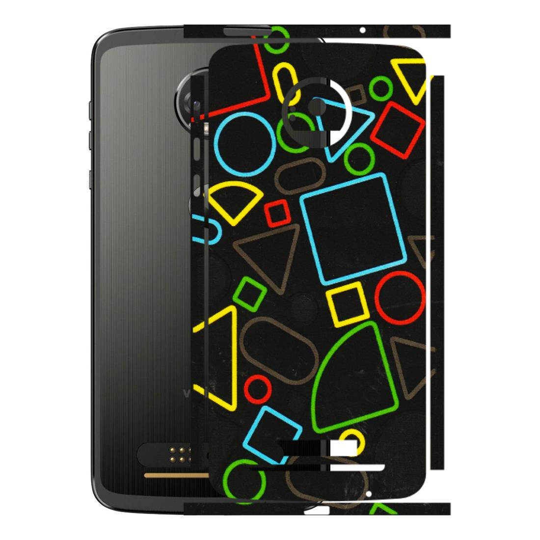 Motorola Phone Skins (All Models) - Black Shapes - 3D Embossed Finish (L-131) Motorola Moto Z