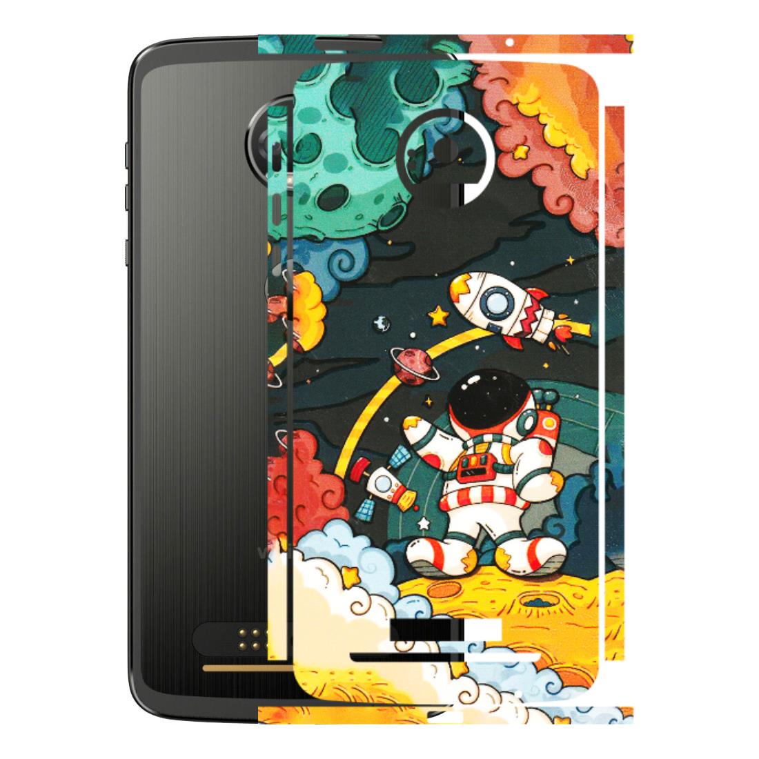 Motorola Phone Skins (All Models) - Astronauts & Spaceship - 3D Embossed Finish (L-145) Motorola Moto Z
