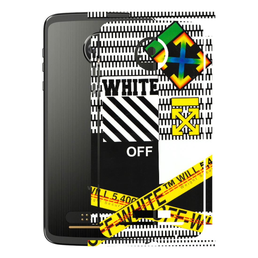 Motorola Phone Skins (All Models) - White Off Abstract - 3D Embossed Finish (L-172) Motorola Moto Z
