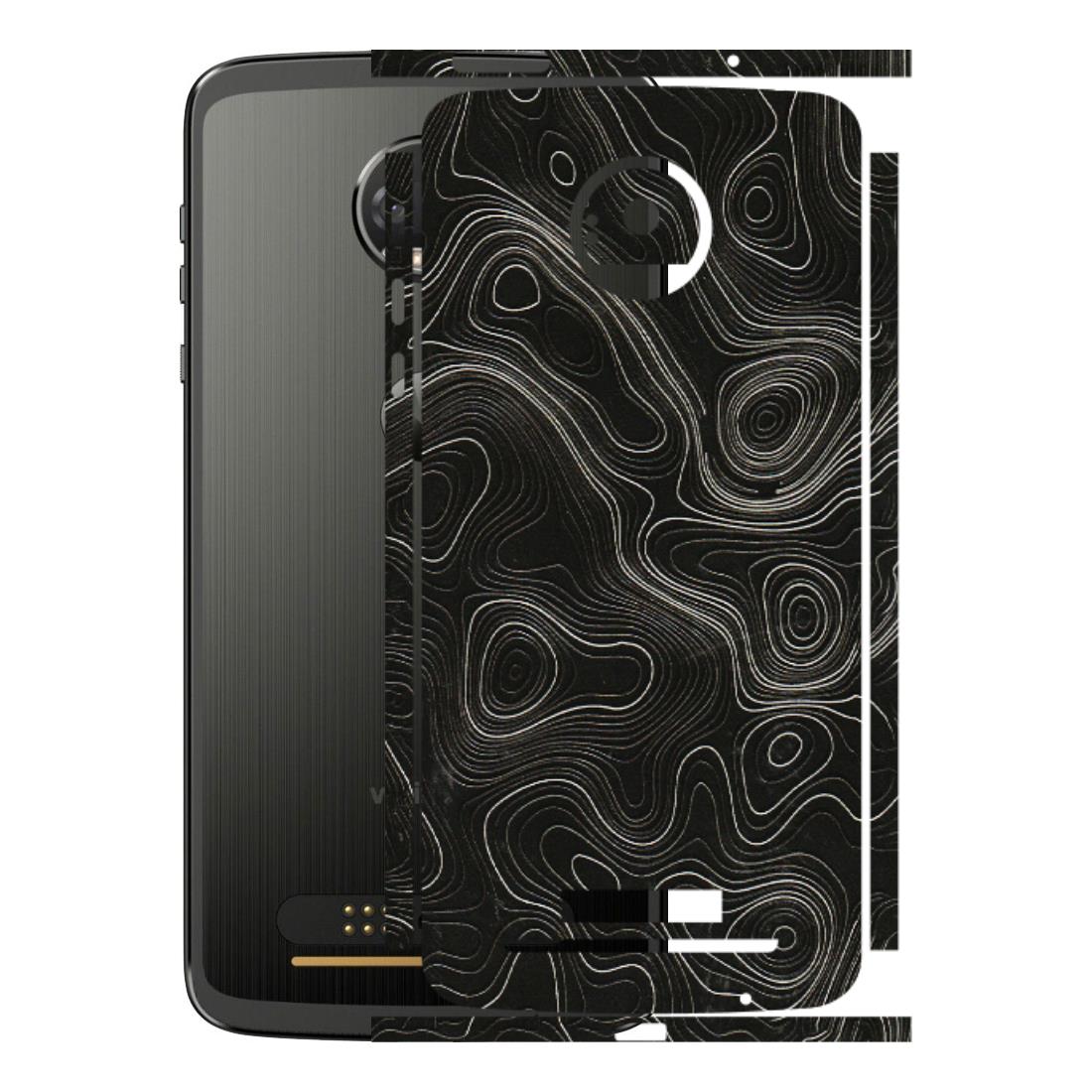 Motorola Phone Skins (All Models) - Black Swirl - 3D Embossed Finish (L-196) Motorola Moto Z