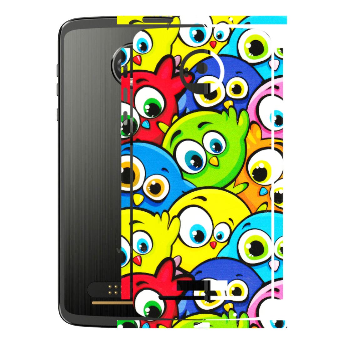 Motorola Phone Skins (All Models) - Cute Fluffy Birds - 3D Embossed Finish (L-213) Motorola Moto Z