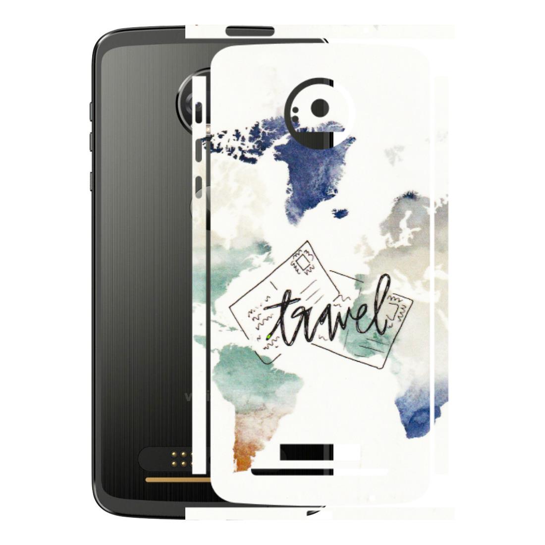 Motorola Phone Skins (All Models) - Travel The World - 3D Embossed Finish (L-232) Motorola Moto Z