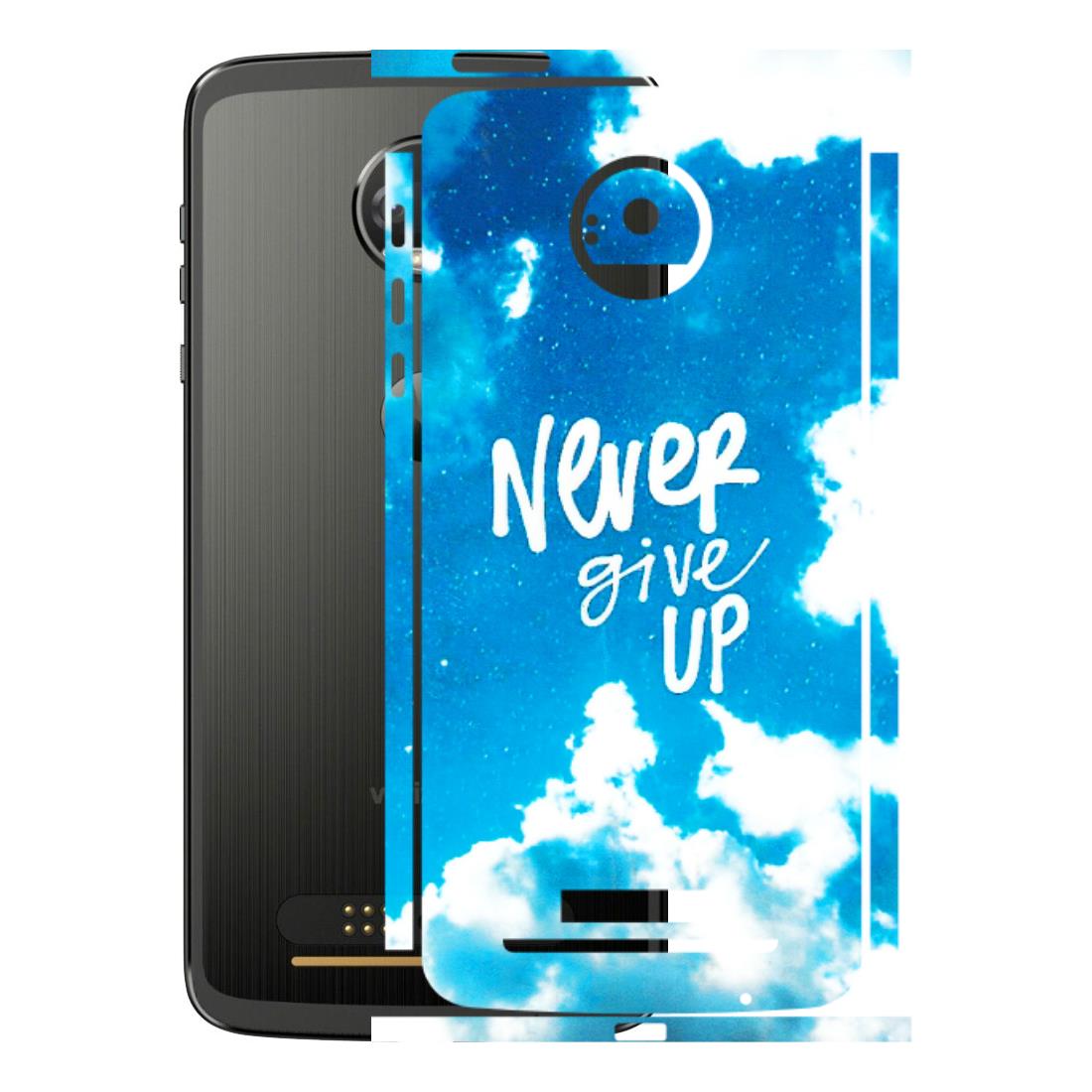 Motorola Phone Skins (All Models) - Never Give Up - 3D Embossed Finish (L-279) Motorola Moto Z
