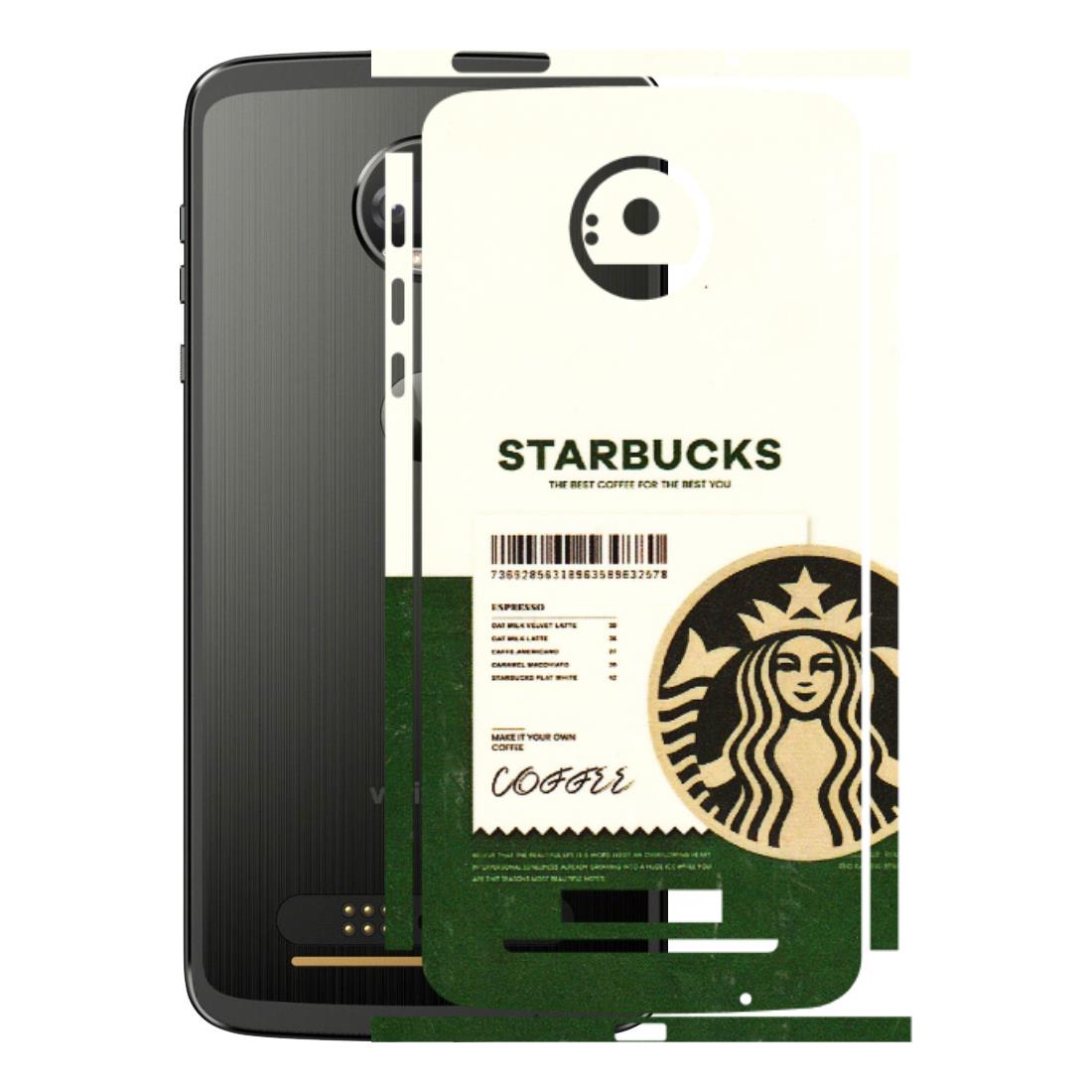 Motorola Phone Skins (All Models) - Starbucks Barcode - 3D Embossed Finish (L-308) Motorola Moto Z