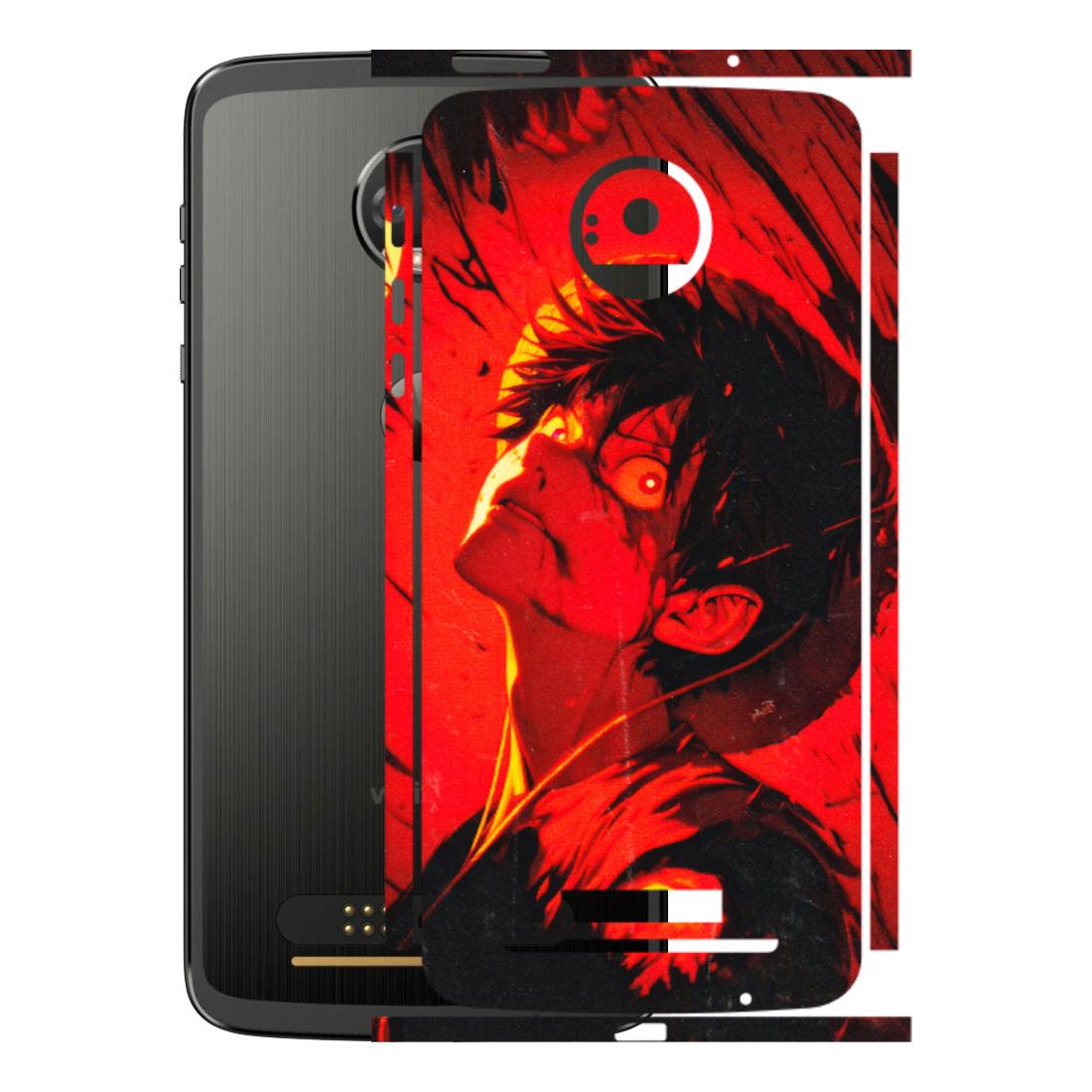 Motorola Phone Skins (All Models) - D.Luffy Power Up One Piece Anime - 3D Embossed Finish (L-326) Motorola Moto Z