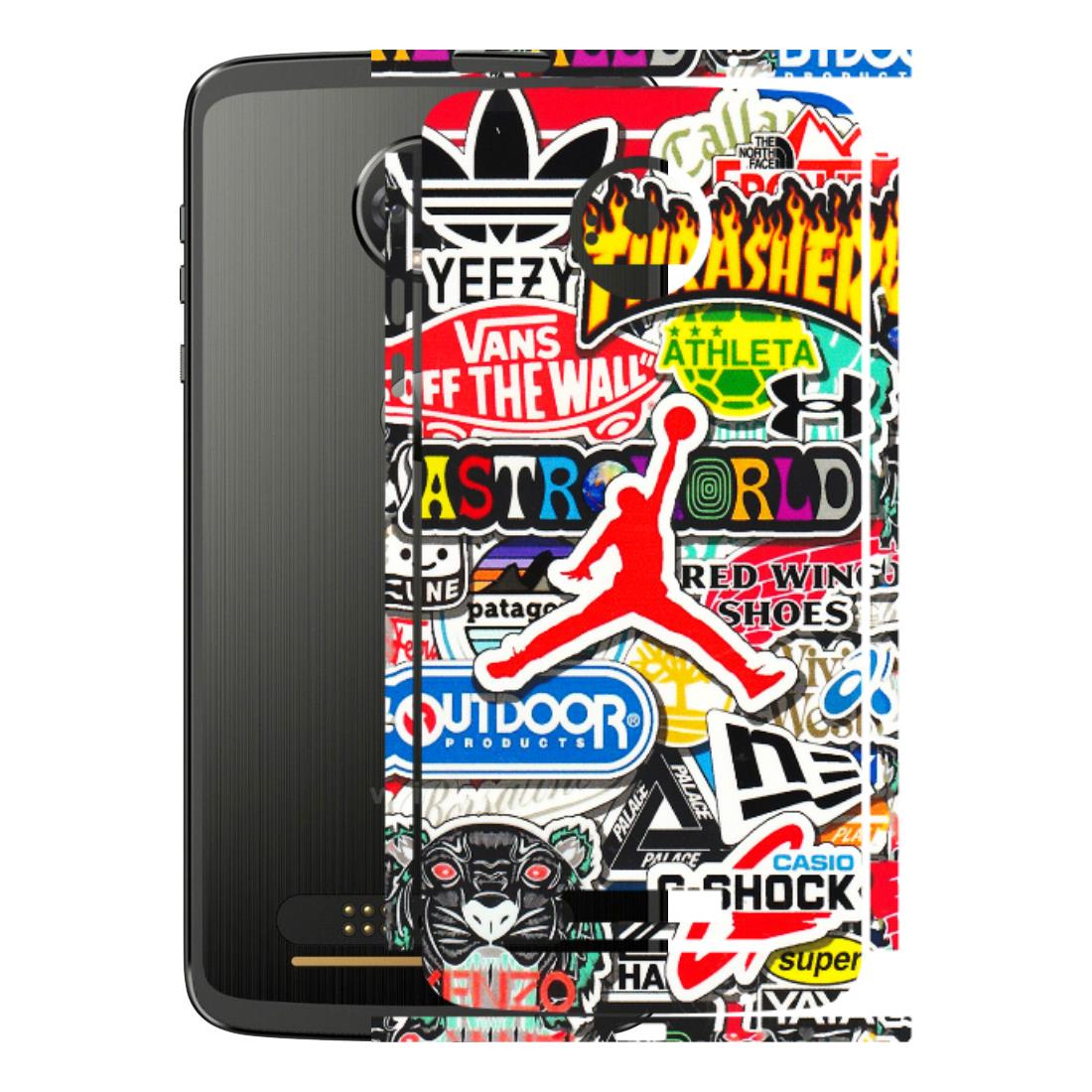 Motorola Phone Skins (All Models) - Multi Brands Sticker Graffiti - 3D Embossed Finish (L-37) Motorola Moto Z
