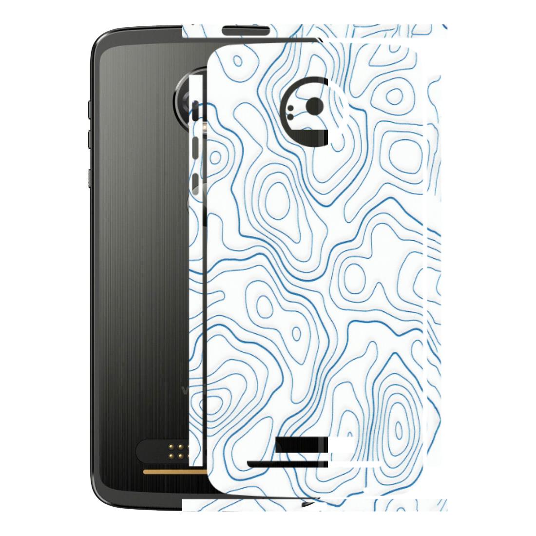 Motorola Phone Skins (All Models) - Blue And White Swirls - Matte Finish (M-139) Motorola Moto Z