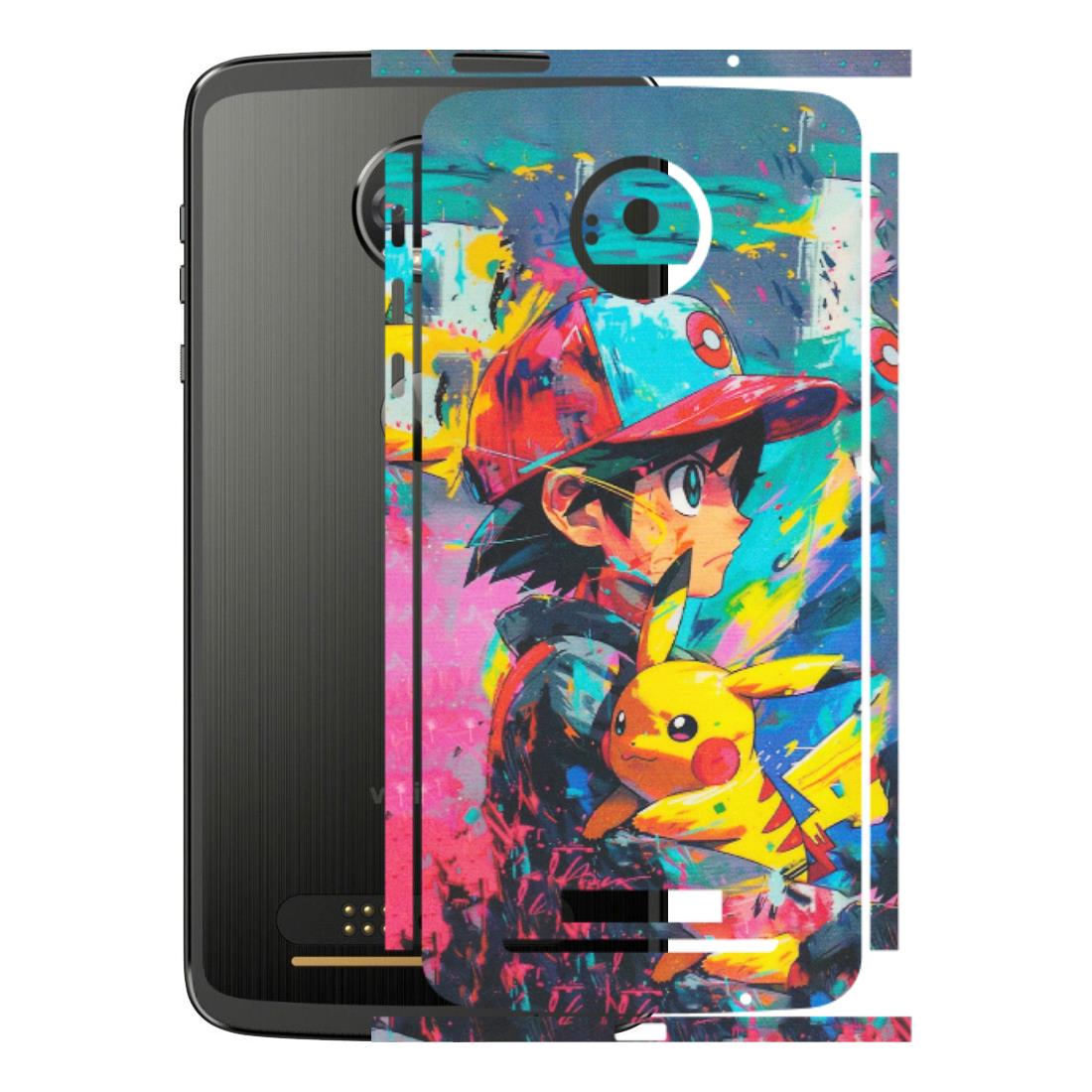 Motorola Phone Skins (All Models) - Ash & Pikachu - Matte Finish (M-26) Motorola Moto Z