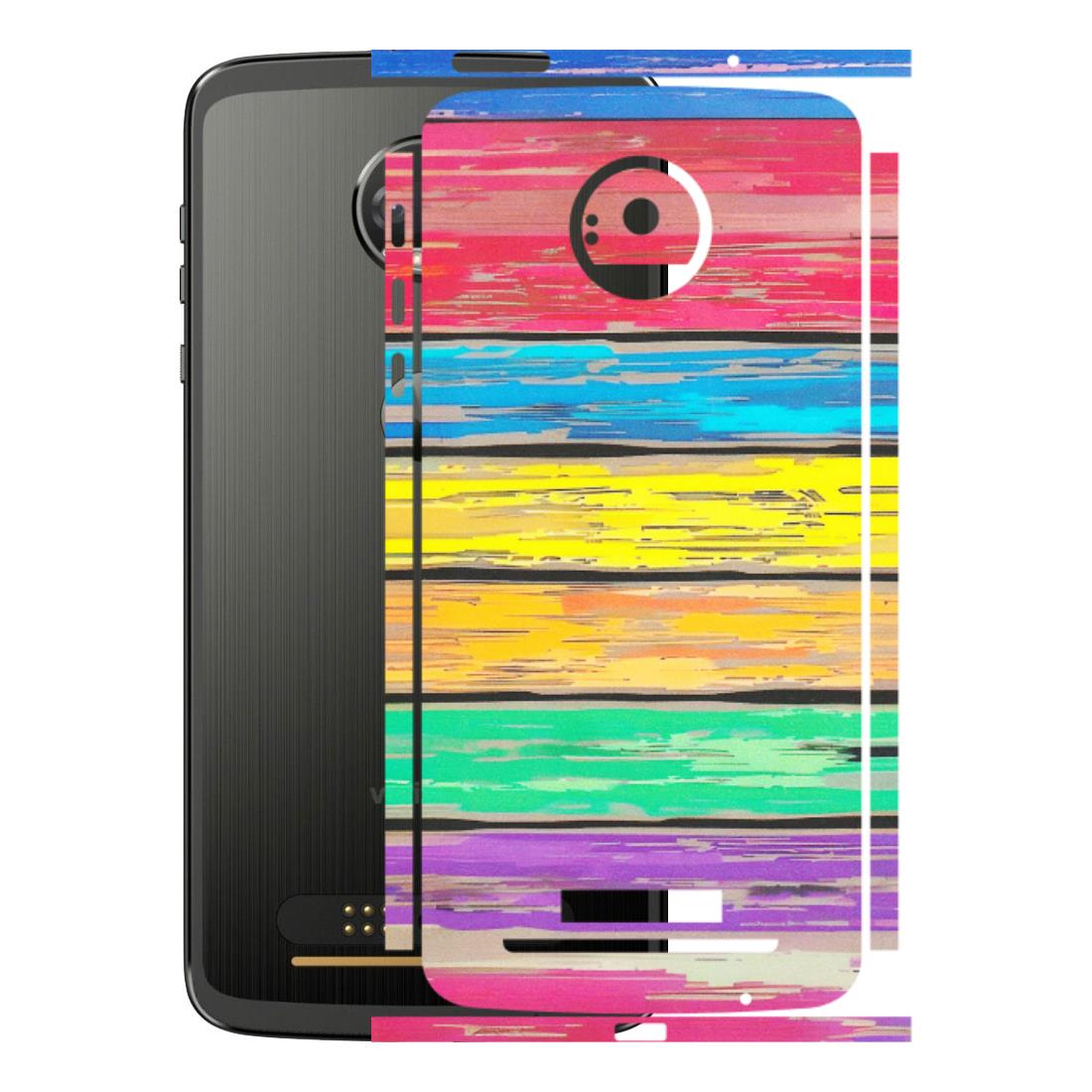 Motorola Phone Skins (All Models) - Multi Colour Wooden Wall - Matte Finish (M-96) Motorola Moto Z