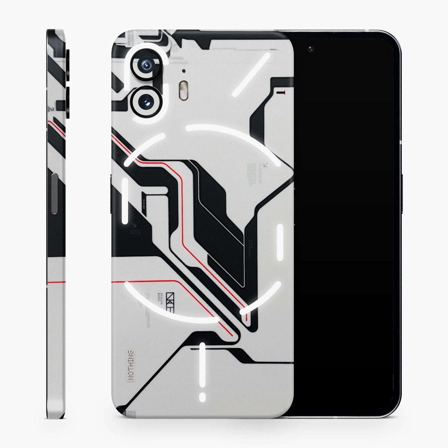White Techy Logo 3D Embossed Phone Skin