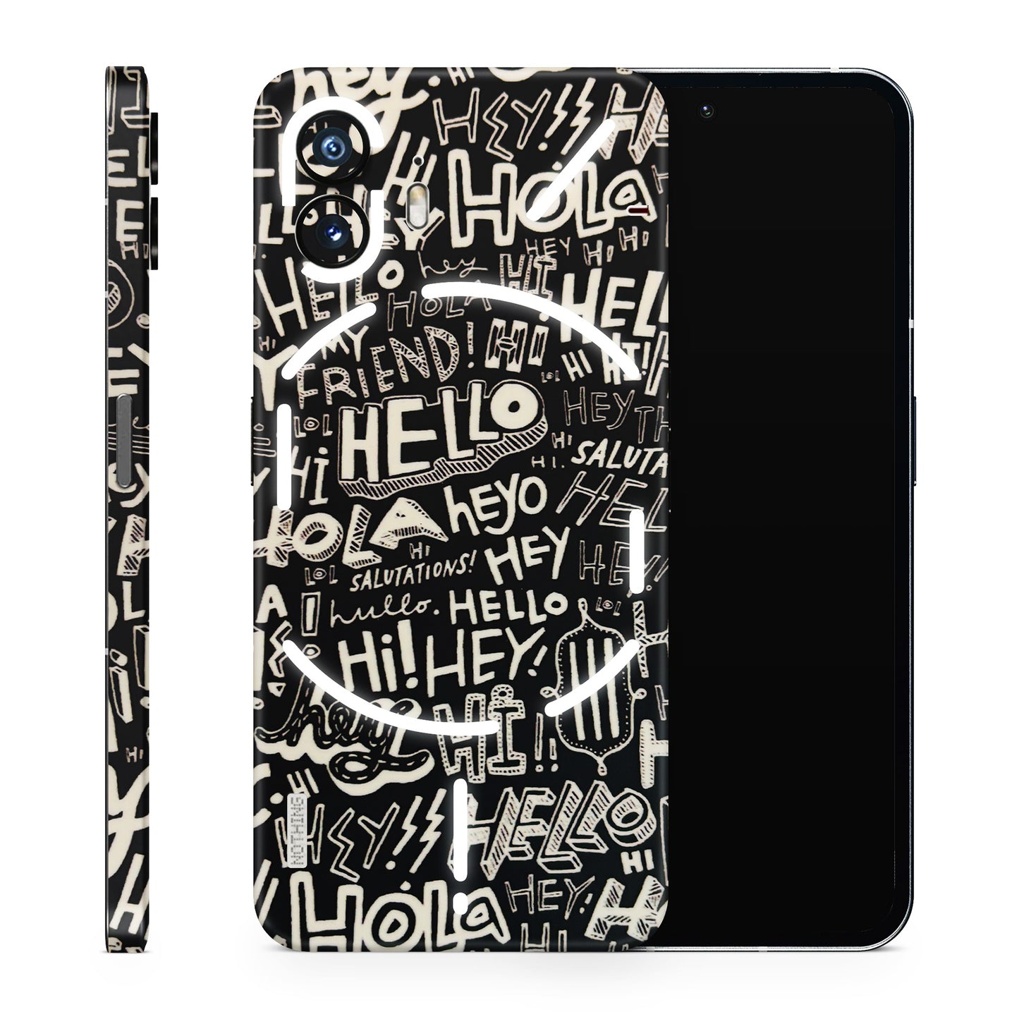 Hi Hello Doodles Matte Finish Phone Skin