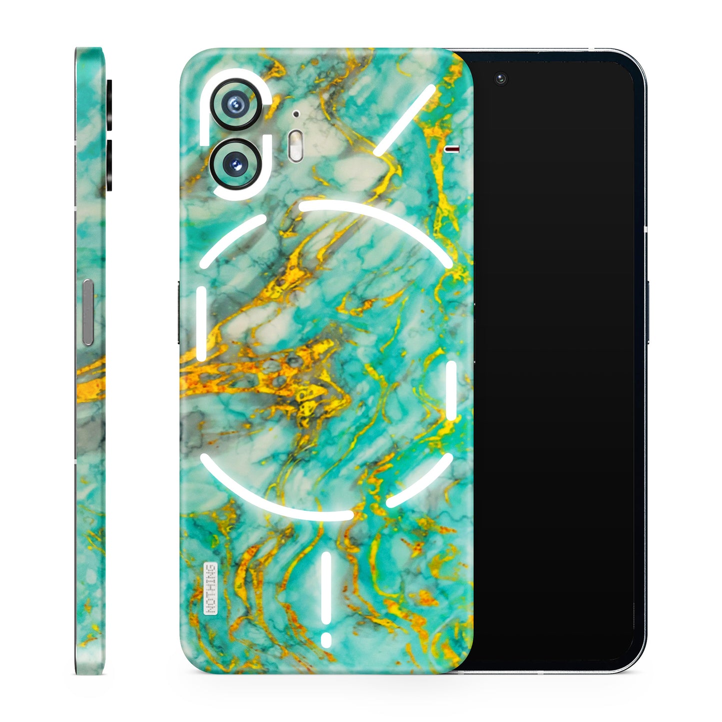 Green And Gold Marble Feel Matte Finish Phone Skin
