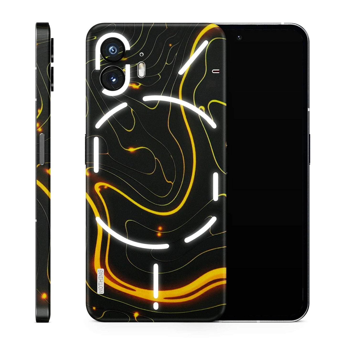 Black Golden Lines 3D Textured Phone Skin