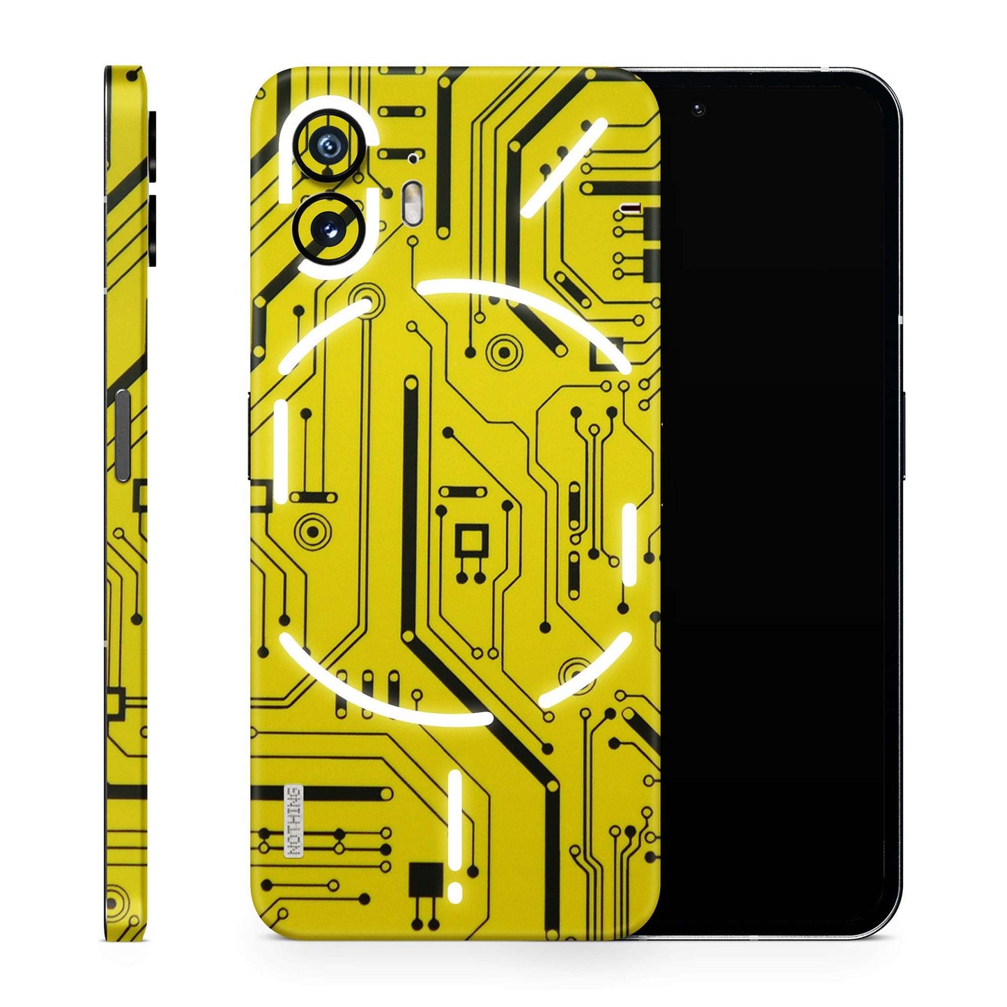 Yellow Tech Circuit Matte Finish Phone Skin
