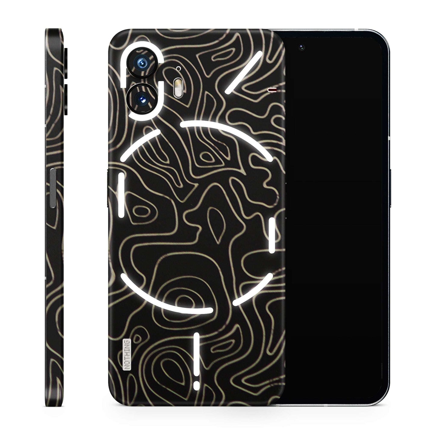 White Line Swirl Matte Finish Phone Skin