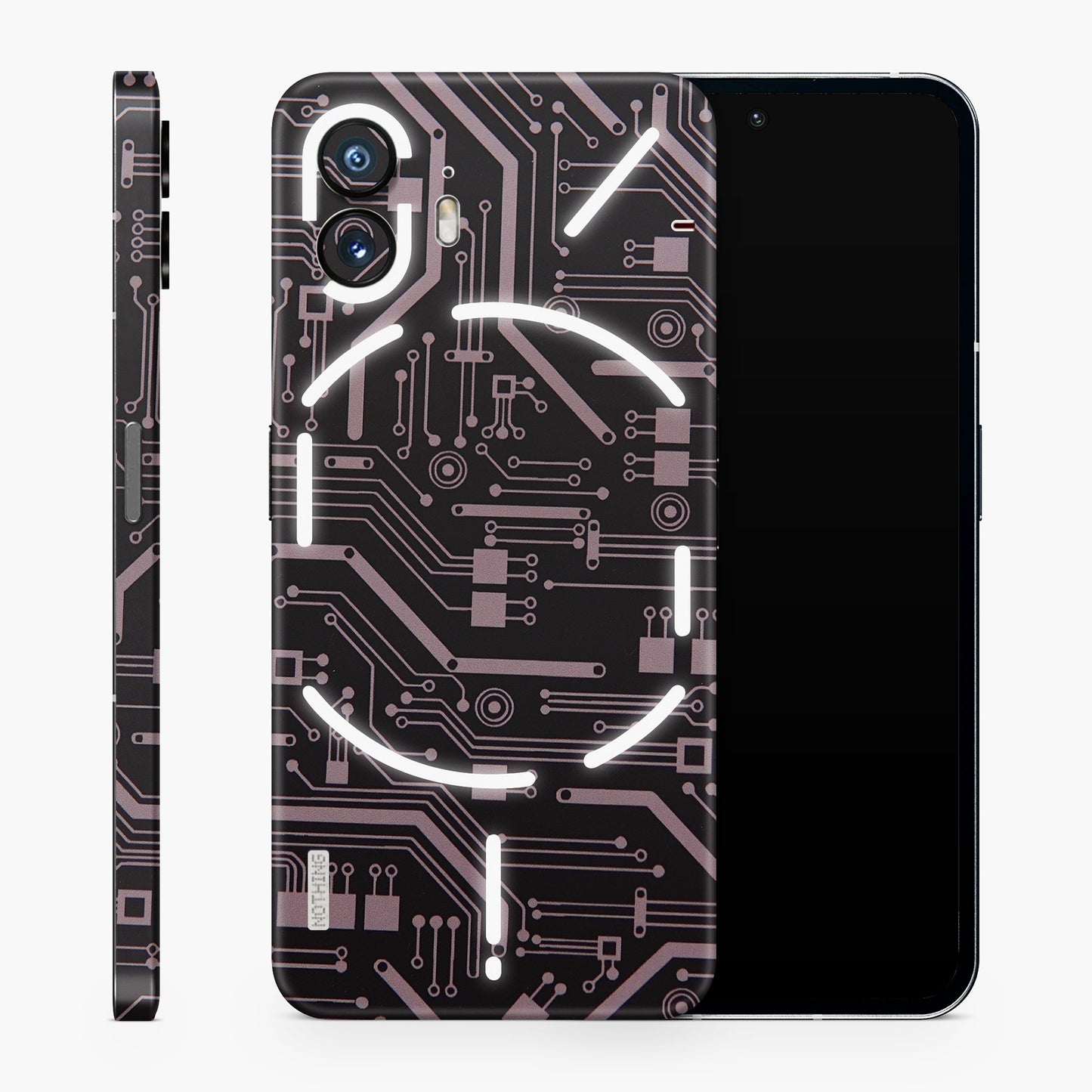 Black Tech Circuit Matte Finish Phone Skin
