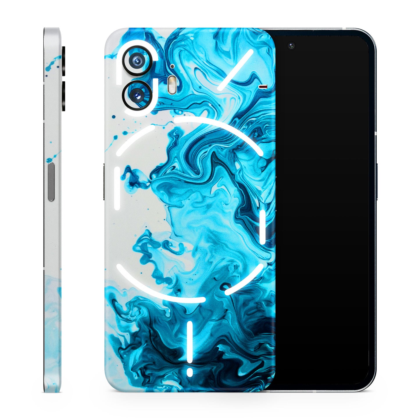 Sky Blue Abstract Colour Matte Finish Phone Skin