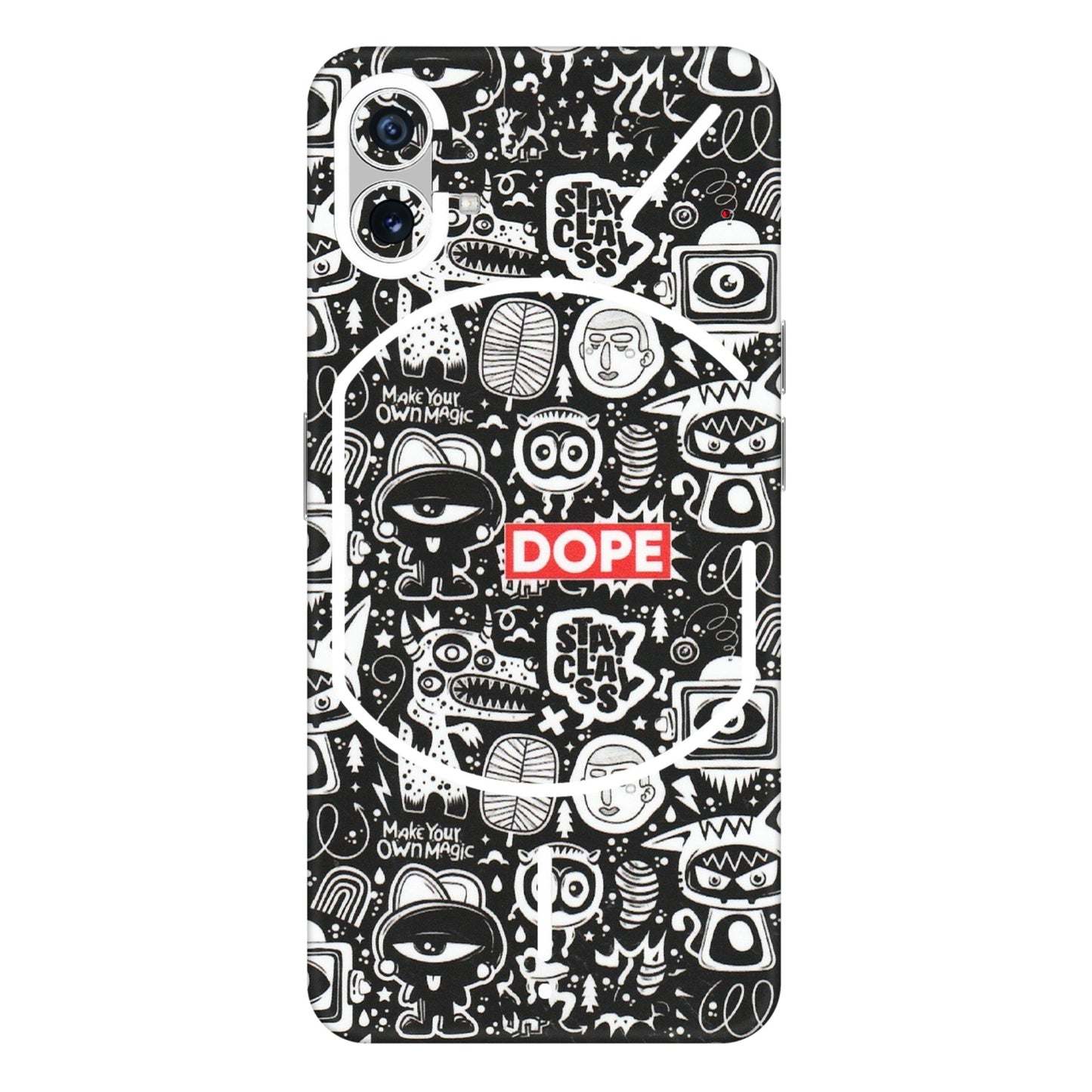 Nothing Phone Skins (All Models) - Dope Stay Classy Black Doodles - Matte Finish (M-126) Nothing Phone 1 5G