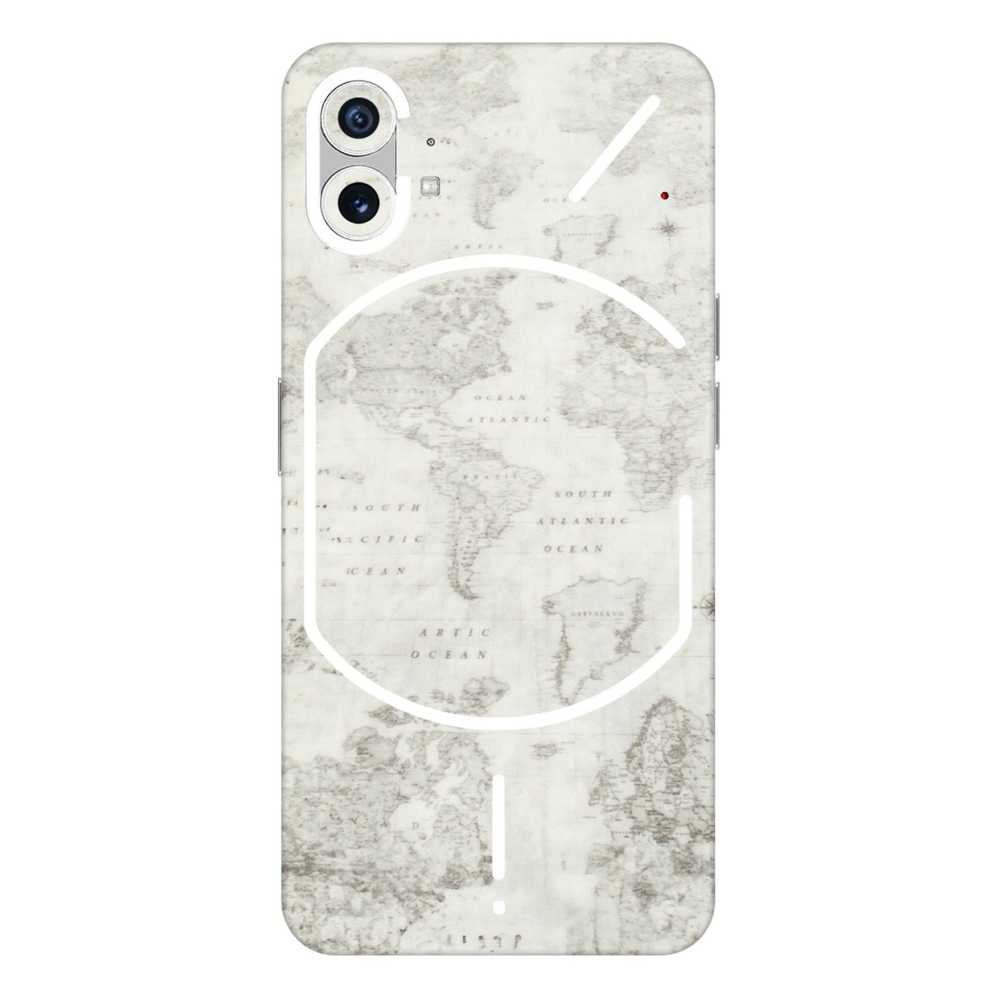 Nothing Phone Skins (All Models) - Tranzy Series World Travel Map - Transparent Finish (T-4) Nothing Phone 1 5G