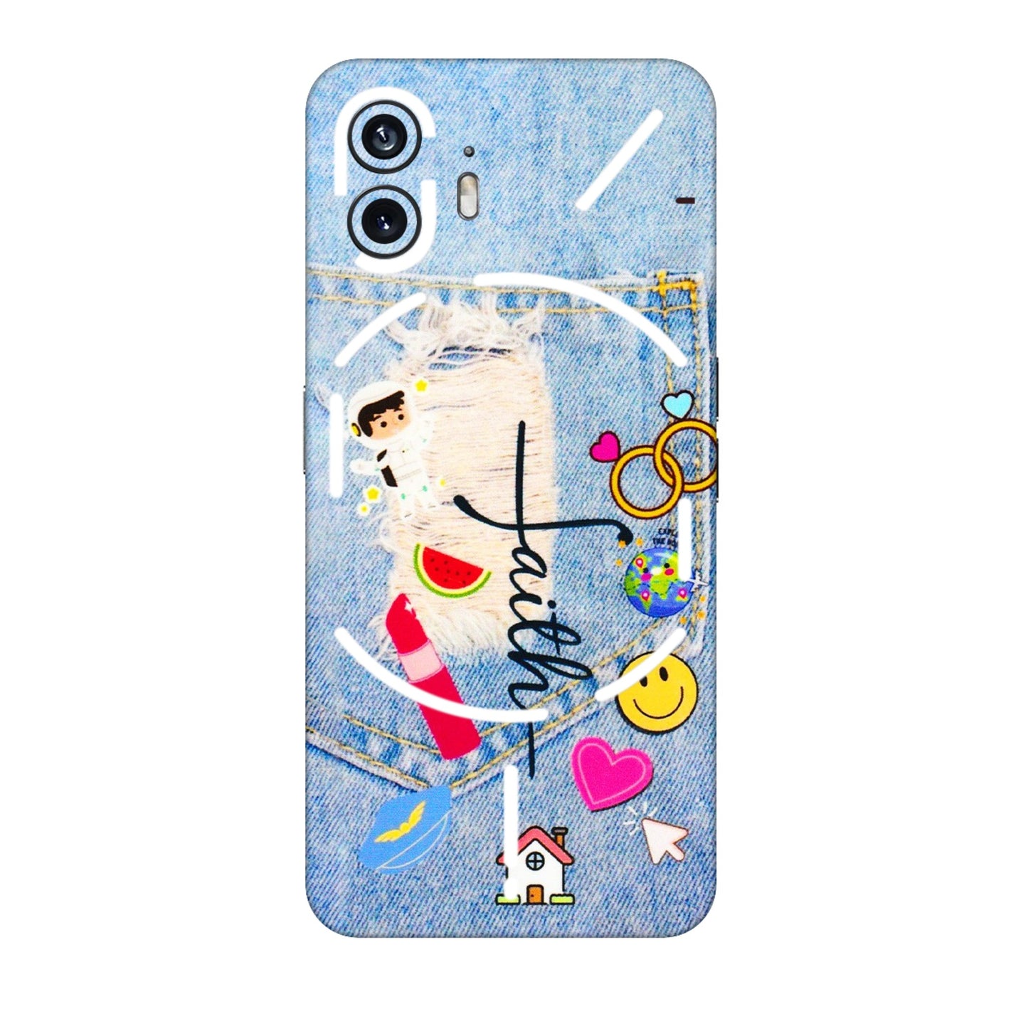 Nothing Phone Skins (All Models) - Denim Jeans Pocket - 3D Embossed Finish (L-134) Nothing Phone 2