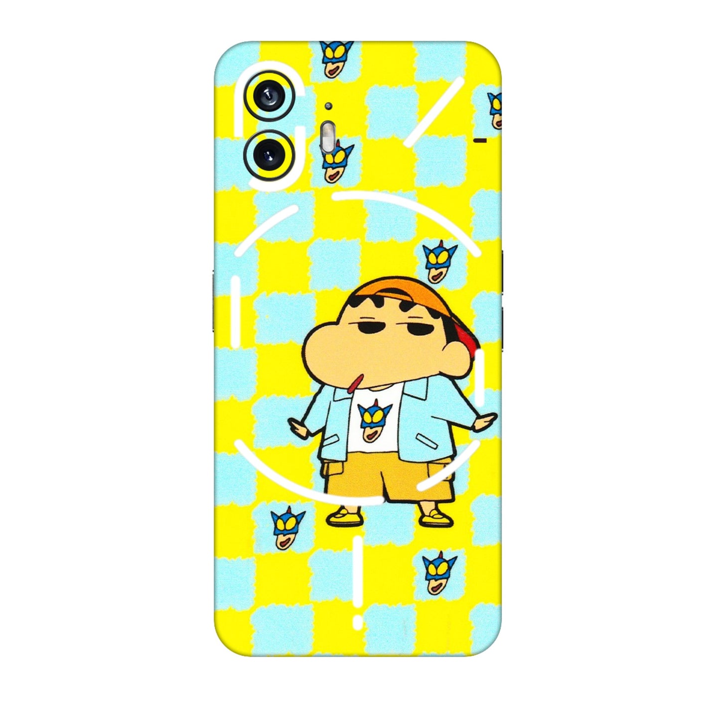Nothing Phone Skins (All Models) - Yellow Blue Shinchan Cute - 3D Embossed Finish (L-221) Nothing Phone 2