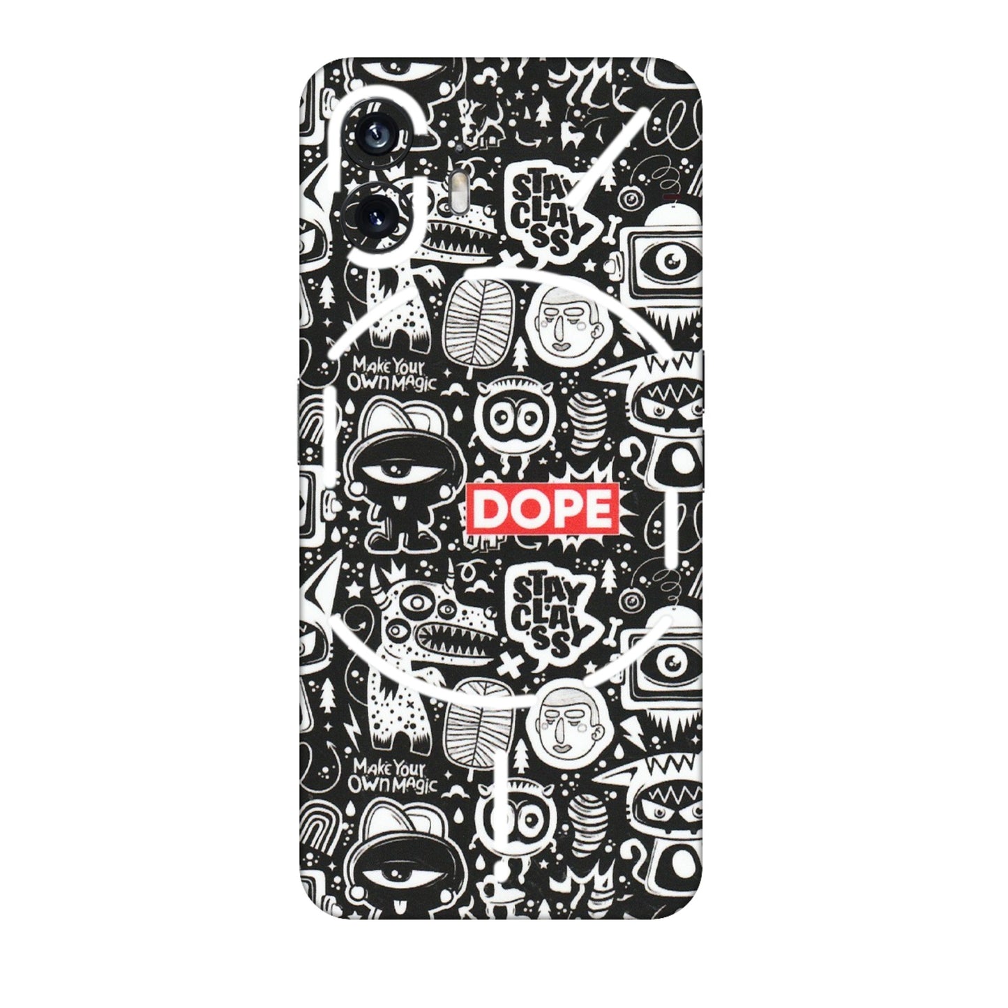 Nothing Phone Skins (All Models) - Dope Stay Classy Black Doodles - Matte Finish (M-126) Nothing Phone 2
