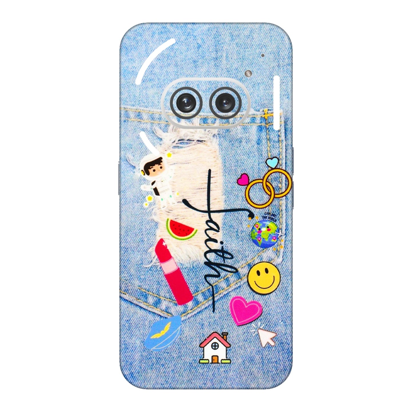 Nothing Phone Skins (All Models) - Denim Jeans Pocket - 3D Embossed Finish (L-134) Nothing Phone 2A