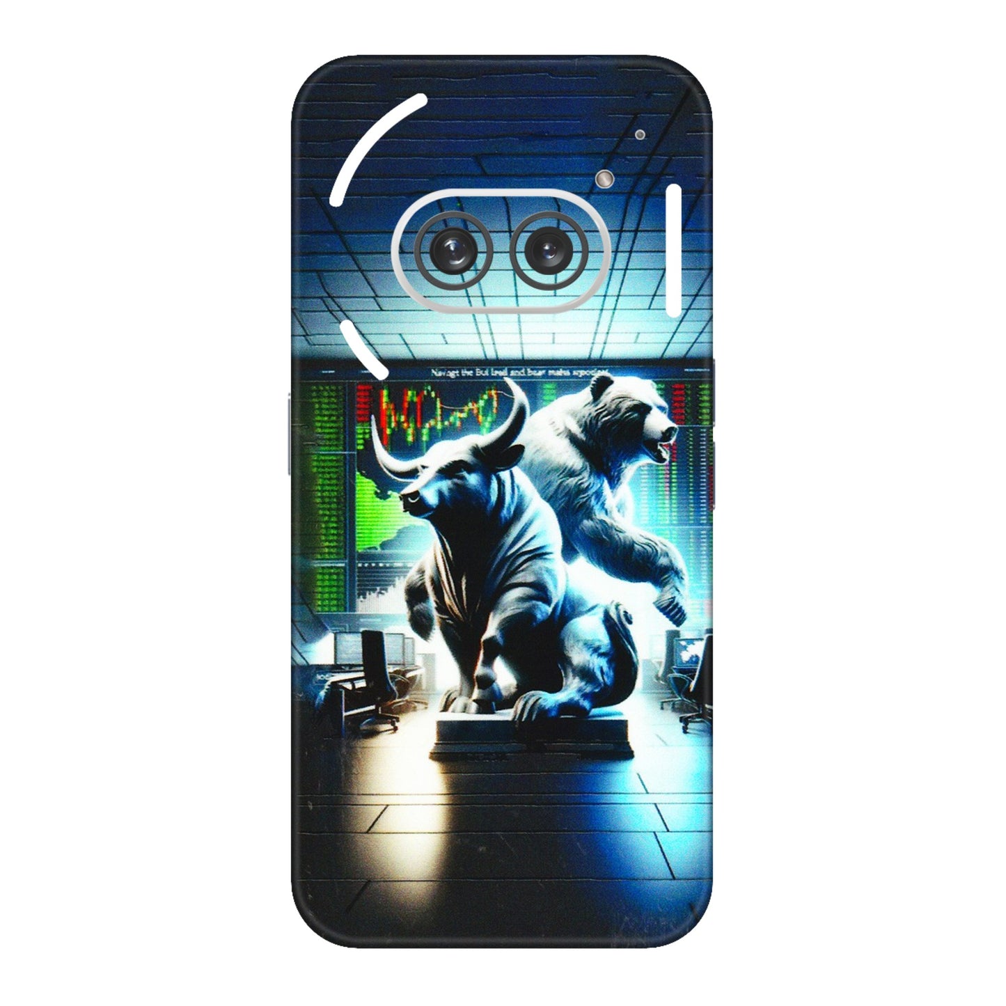 Nothing Phone Skins (All Models) - Stock Market Sensex Bear vs Bulls - 3D Embossed Finish (L-15) Nothing Phone 2A