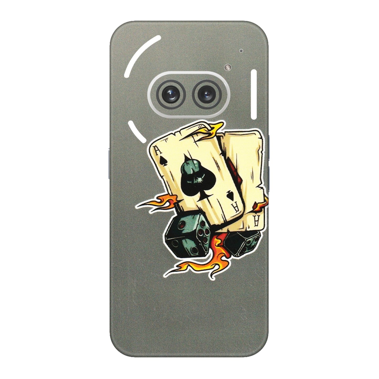 Nothing Phone Skins (All Models) - Grey Cards Of Ace - 3D Embossed Finish (L-77) Nothing Phone 2A