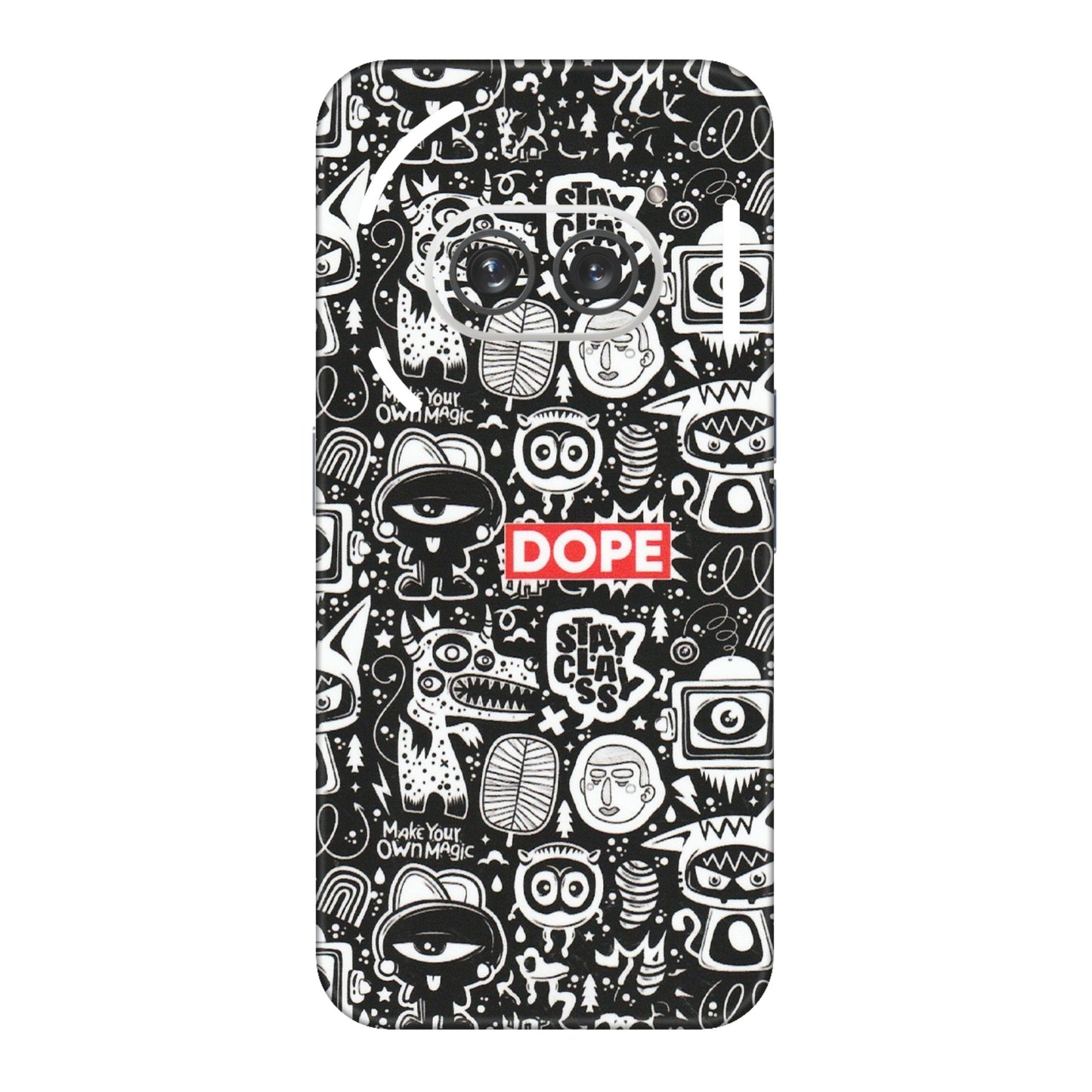 Nothing Phone Skins (All Models) - Dope Stay Classy Black Doodles - Matte Finish (M-126) Nothing Phone 2A