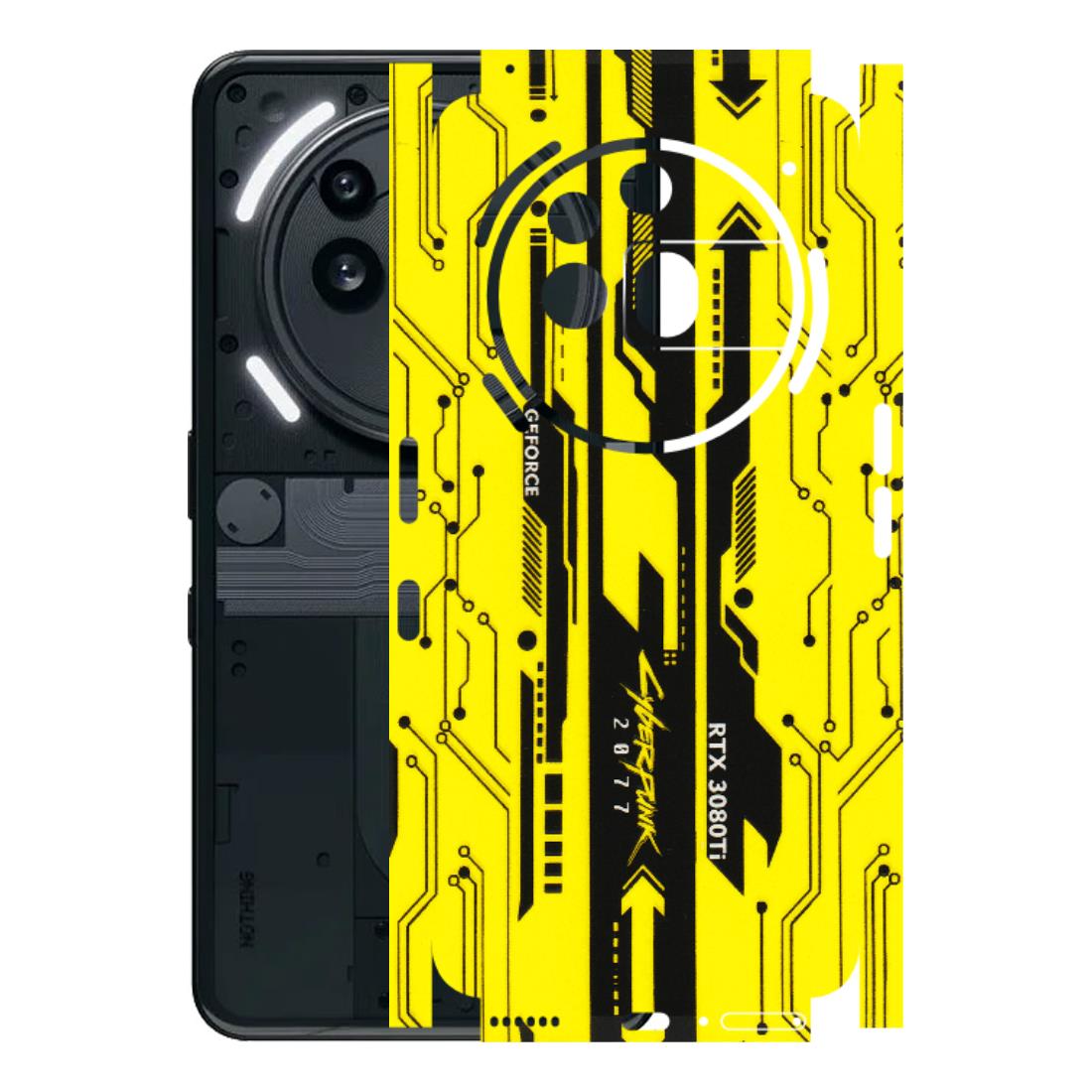 Nothing Phone Skins (All Models) - Yellow Cyberpunk - 3D Embossed Finish (L-93) Nothing Phone 3A Pro